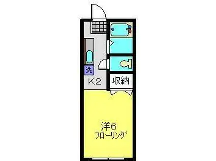 サンドゥエールA(1K/1階)の間取り写真
