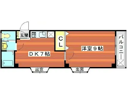 ラ・プティメゾン(1K/3階)の間取り写真