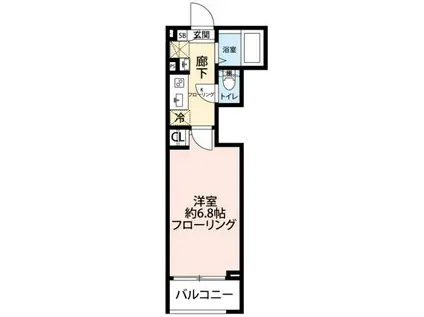 グランクオール青井ウエスト(1K/1階)の間取り写真