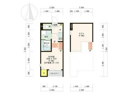 グレーステラス福住A(1K/1階)の間取り写真