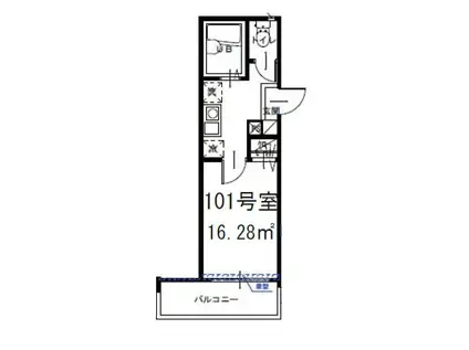 MELDIA高津A(1K/1階)の間取り写真