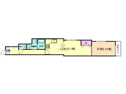 CASAFAM豊中(1LDK/1階)の間取り写真