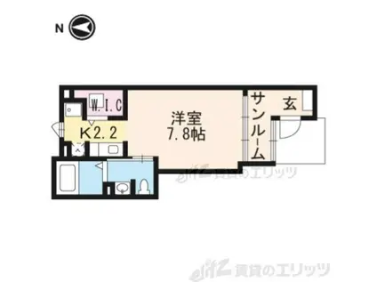 カーサ摩耶 I(1K/1階)の間取り写真