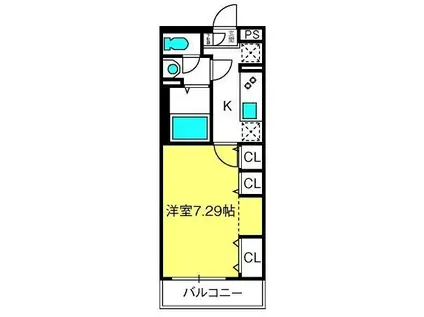 リブリ・宮原(1K/3階)の間取り写真