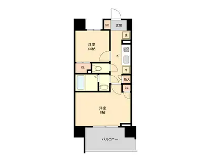 HF仙台長町レジデンス(2K/6階)の間取り写真