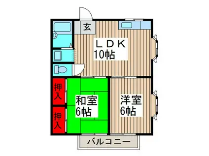 コーポヒロ II(2LDK/2階)の間取り写真