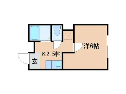 フレデリクスハウンⅡ(1K/2階)の間取り写真