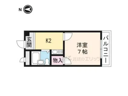 コーポナーサリー(1K/3階)の間取り写真