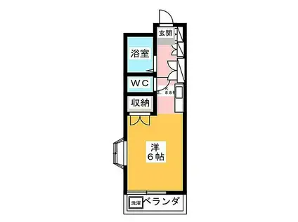 ワイズハイム(1K/2階)の間取り写真
