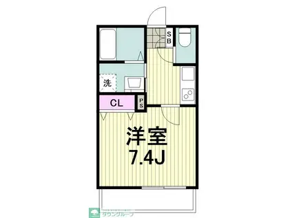 グランディール(1K/2階)の間取り写真