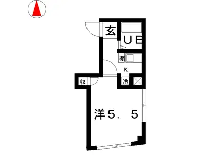 西武池袋線 中村橋駅 徒歩8分 3階建 築27年(1K/2階)の間取り写真