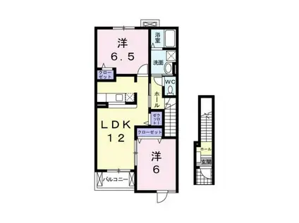 カメリア 201(2LDK/2階)の間取り写真