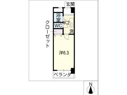 VOGEL HAUS(1K/1階)の間取り写真