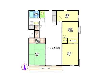 めいぷるはうす(4LDK/2階)の間取り写真