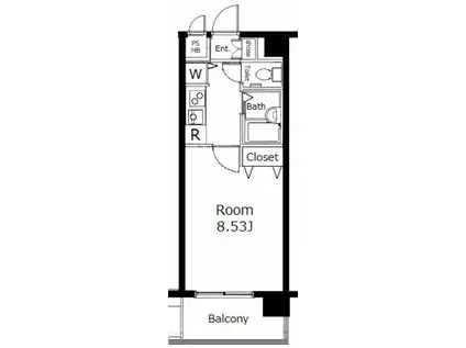 グランドガーラ用賀(1K/2階)の間取り写真