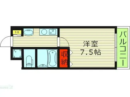 ル・フォン今里(1K/7階)の間取り写真