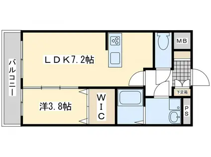 プレミールNAKAMAIII(1LDK/3階)の間取り写真
