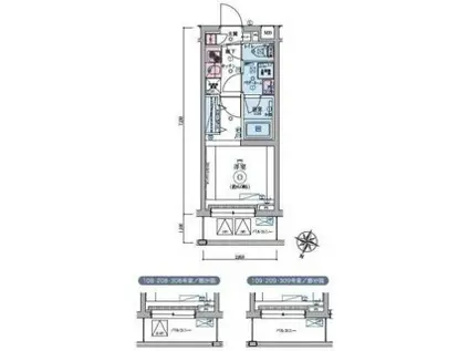 リヴシティ恵比寿 2階(1K/2階)の間取り写真