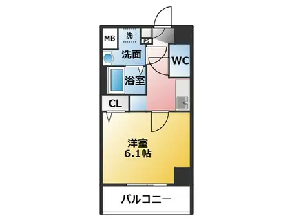 ディアレイシャス東別院IV(1K/2階)の間取り写真