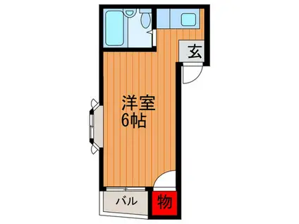 ウイング21(ワンルーム/2階)の間取り写真