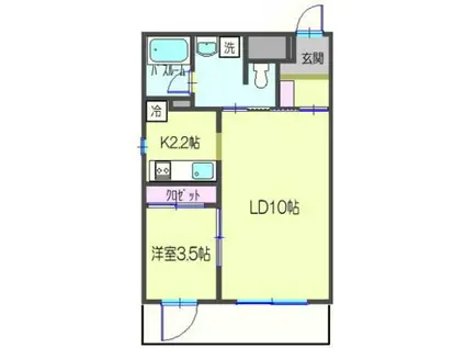 カスティージョ(1LDK/3階)の間取り写真