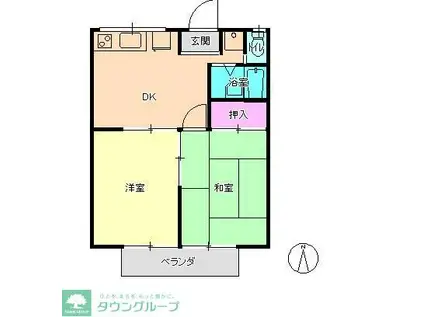 エステート五所塚(2DK/1階)の間取り写真