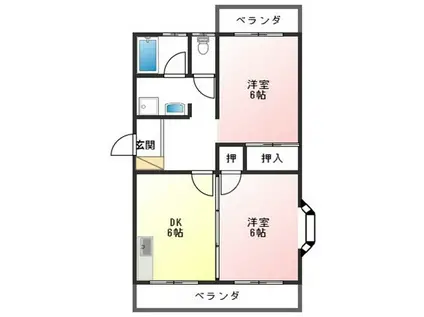 レジデンス・アルタイル(2DK/5階)の間取り写真