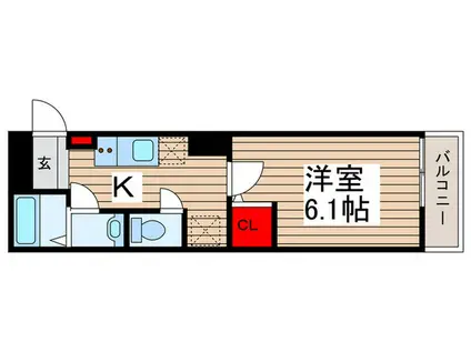 ROOM(1K/1階)の間取り写真