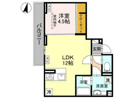 D-SERENO志木柏町(1LDK/3階)の間取り写真