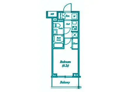 ジェノヴィア大崎スカイガーデン(1K/1階)の間取り写真