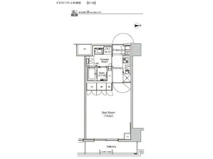 プラウドフラット外神田(1K/5階)の間取り写真