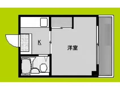 戎マンション(1K/1階)の間取り写真