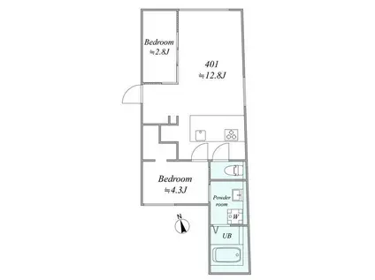 TRIAS154(2LDK/4階)の間取り写真