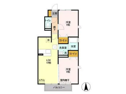 シュトラール(2LDK/1階)の間取り写真