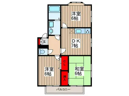 上ノ台ハイツ(3DK/1階)の間取り写真