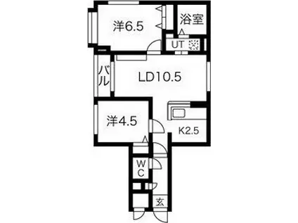 ヴィラフィリア(2LDK/3階)の間取り写真