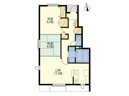AF シンフォニアBORIKI・N(2LDK/1階)の間取り写真
