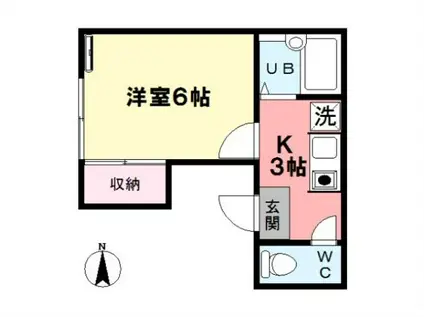 クルックス(1K/2階)の間取り写真