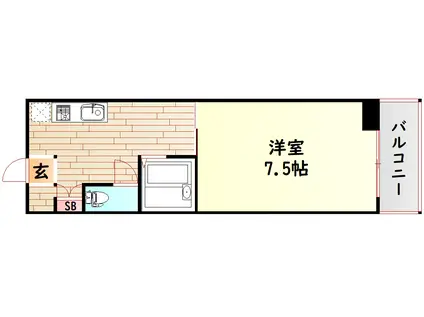 ティックランド南船場(1K/8階)の間取り写真