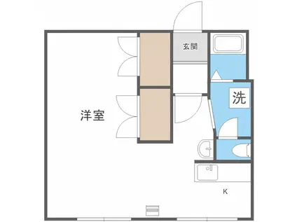 レジデンスふれあい(1K/3階)の間取り写真