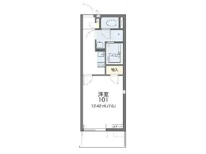 レオネクストサンハイム(1K/2階)の間取り写真