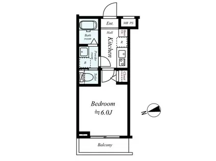 ラフィスタ宮崎台(1K/1階)の間取り写真