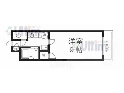 SHAMON東山(1K/4階)の間取り写真