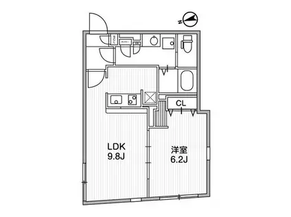 クアドール世田谷芦花公園(1LDK/3階)の間取り写真