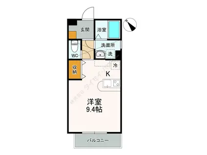 マリンベース片瀬江ノ島(ワンルーム/2階)の間取り写真