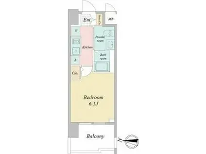 LIVE CASA堀田(1K/6階)の間取り写真