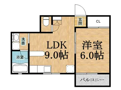 イーストジェムおゆみ野(1LDK/1階)の間取り写真
