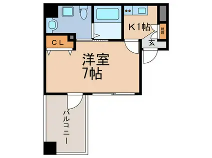 WALK1MINUTES王子公園(1K/4階)の間取り写真