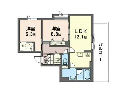 ルーチェ スール(2LDK/3階)の間取り写真