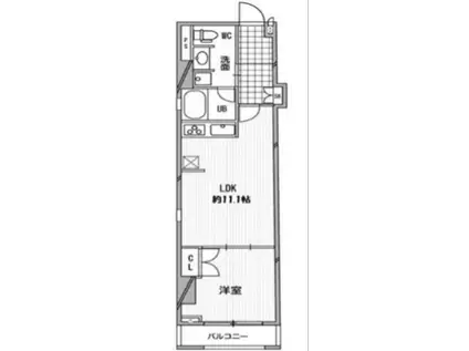 パシフィックコート中延(1LDK/3階)の間取り写真